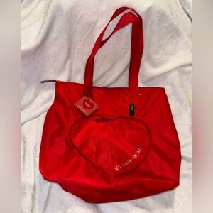 Victoria’s Secret  Valentine's Day Red HEART PACKABLE Tote Shoulder Bag 2024 NWT